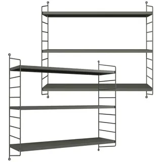 [en.casa] Strängnäs Wandregal 2 tlg. 40 x 12 x 10 cm Anthrazitgrau