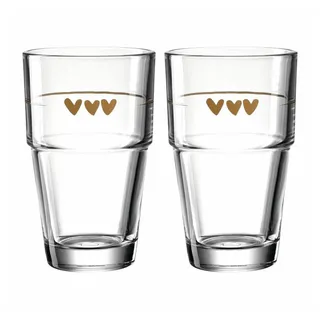 LEONARDO 043476, Kaffeeglas Gold, transparent 410 ml