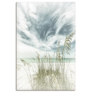 ARTland Leinwandbilder Wandbild Bild auf Leinwand 60x90 cm Strandbild Meer Gräser Himmel Strand Sommer U2FZ