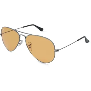 Ray-Ban Aviator Large Metal Unisex-Sonnenbrille Vollrand Pilot Metall-Gestell, Grau