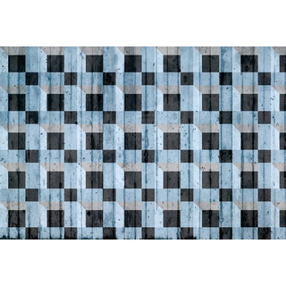 ARCHITECTS PAPER Fototapete "Atelier 47 Squares 3D 3" Tapeten Vlies, Wand, Schräge, Decke Gr. B/L: 4 m x 2,7 m, blau (grau, schwarz, hellblau) Fototapeten 3D Tapeten