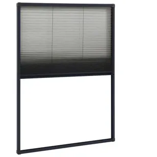vidaXL Insektenschutz-Plissee für Fenster Aluminium : Farbe - Anthrazit, Größe - 80 x 120 cm