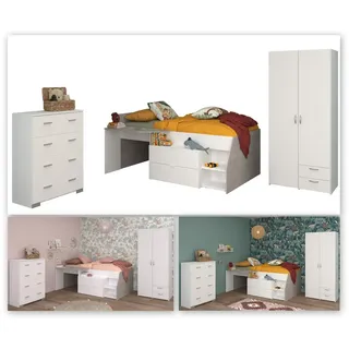 Parisot Kinderzimmer 3-teilig "Milky 12" Weiß / Grey Loft