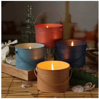MARELIDA Outdoorkerze Duftkerze Citronella Echtwachskerze im Metalleimer orange Outdoorkerze (1-tlg) orange