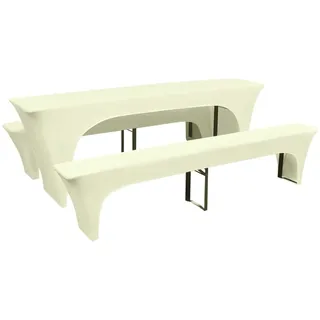 vidaXL Tischhusse Dreiteiliges Schonbezug-Set Creme 220 x 50 cm