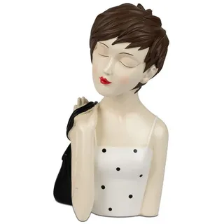 formano Dekofigur 2er Set Deko-Büste Dame mit Tasche Handbemalt Bunte Skulptur 28cm (Sparset) bunt