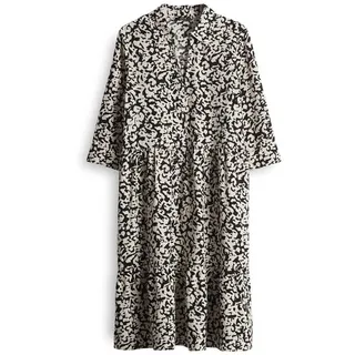 Opus Damen Minikleid | Printkleid WALARI Regular mit femininen Volantstufen Black, 44