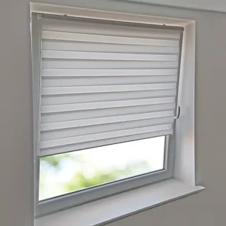Sonnenschutz-HH - Hochwertiges Duo-Rollo Klemmfix Klemmrollo Doppelrollo AUßENMAß Breite 70 x 190 cm - WEISS - Kettenzugrollo Seitenzugrollo inkl. 2 Stück Klemmträger