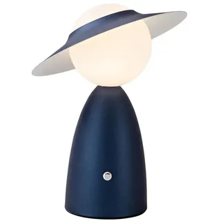 LOGT Lampe mit Hut Tischlampe Touch Dimmbare LED Akku Tischleuchte Kabellos Pilz Lampe Art Deco Nachttischlampe USB Aufladbar Hut Lampe Tragbar Schreibtischlampe für Restaurant Bar Büro Esstisch,Blau