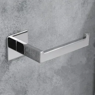 CCKOLE Toilettenpapierhalter ohne bohren, Klopapierhalter 304 Chrom Edelstahl, Klorollenhalter Selbstklebend, Rollenhalter WC Papierhalter für Badzimmer und Küche (Chrom silber, ohne bohren)