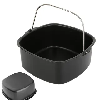 Heißluftfritteusen-Kochgeschirr, Heißluftfritteuse-Pfanne, Quadratische Kuchenform aus lebensmittelechtem Aluminiumstahl zum Backen, Kochgeschirr-Backform, antihaftbeschichtet, multifunktionales