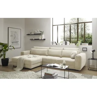 ed exciting design Ecksofa Creme, 3-Sitzer, seitenverkehrt montierbar, L-Form, 333x194 cm, Rücken echt, Wohnzimmer, Sofas & Couches, Wohnlandschaften, Ecksofas