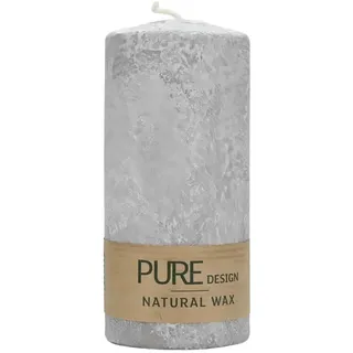PURE Design Natural Wax Kerze - silbergrau 130x60