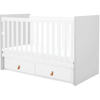 Kikkaboo Babybett Hollee Gitterbett 120 x 60 cm Schwingfunktion, 2 Schubladen grau