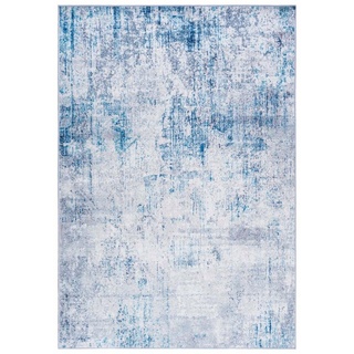 Designteppich Modern Teppich Wohnzimmerteppich Abstrakt Vintage Blau Grau, Mazovia, 200 x 300 cm, Fußbodenheizung, Allergiker geeignet, Rutschfest blau|grau 200 x 300 cm