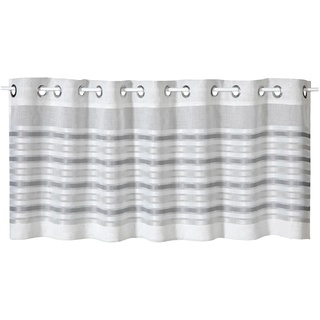 Scheibengardine GERSTER "Heiko" Gardinen Gr. 50 cm, Ösen, 150 cm, grau Gardinen nach Räumen Gardine HxB: 50x150, mit modernem Streifen Design
