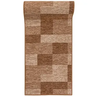 Mazovia Läufer Läufer Teppichläufer Brücke - Vorzimmer Küche - Beige, 80 x 1025 cm, Kurzflor, Rutschfest, Meterware, Verschiedene Größen beige|braun 80 x 1025 cm