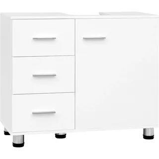 EUGAD Waschbeckenunterschrank (1-St) Unterschrank mit Schubladen, verstellbare Ablage, 70x60x30 cm weiß 70 cm x 60 cm x 30 cm