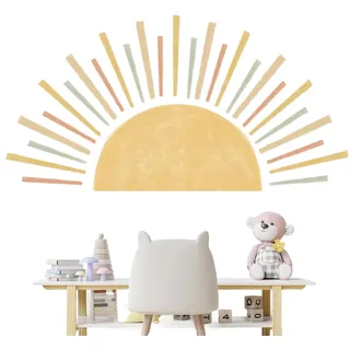 Wandtattoo Sonne Boho Wandsticker Boho Sonnenaufgang Wandaufkleber | Kinderzimmer Wanddeko für Mädchen, Schlafzimmer, Babyzimmer, Wohnzimmer