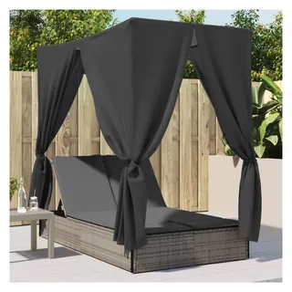 vidaXL Sonnenliege Doppelliege 200 x 59 x 27 cm Grau
