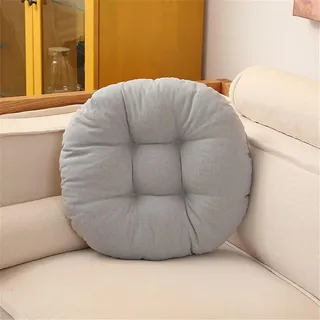 AIYINIY Home Bunte runde Sitzkissen, 100 % Baumwolle, bequeme Sitzkissen, für Garten, Küche, Esszimmerstuhl, zum Binden, viele Farben für Kissen, Innen- und Außenbereich, Dekor (Hellgrau, 50 x 50)