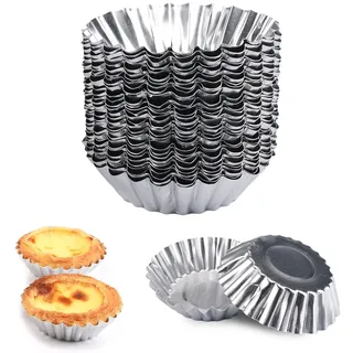 30 Stück Tartlettförmchen, Tarteform Klein, Mini Tartelette Förmchen | Wiederverwendbare Ei Torte Form, Cupcake Kuchenform, Eier Kuchenform, Mini Tarteform Eierkuchenform, für Pudding, Kuchen