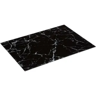 Schneidebrett aus Glas mit Marmor-Muster, schwarz, 30 x 40 cm