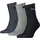 Short Crew Socken 3er Pack Blau/Grau 43-46