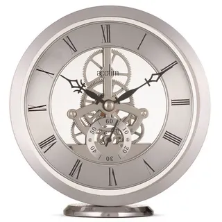 Acctim Tischuhr Metall rund Dimension 14x15,5x7 -MILLENDEN- silberfarben