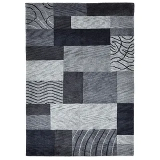 Teppich Gr. 2, grau (anthrazit), B:70cm H:14mm L:140cm, Wolle, Teppiche, Teppich