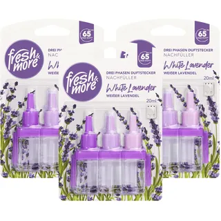 Fresh & More Nachfüller für 3Volution White Lavender (3er Pack) 20ml | Lufterfrischer, Raumduft-Nachfüllflakons, florales Lavendelaroma.