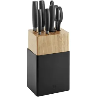 Zwilling Now S Messerblockset 7-tlg, Schwarz Küchenmesser Gemüsemesser Fleischmesser Kochmesser