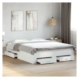 vidaXL Bettgestell 160 x 200 cm Weiß