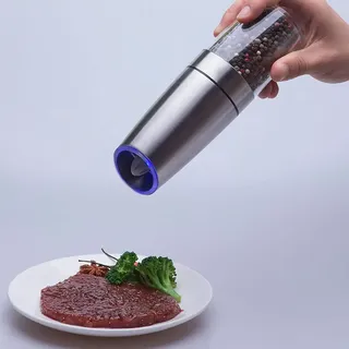 Elektrisches Salz- Und Pfeffermühlen-set, Automatische Pfeffer- Und Salzmühle, Batteriebetrieben, Einstellbare Grobheit, Led-licht, Einhandbedienung