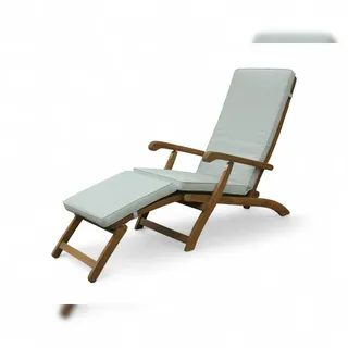 ECONELO Ergonomische Sonnenliege, Saunaliege inkl. Auflage aus Akazienholz