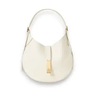 Polo Ralph Lauren für Damen. 428944016001 Polo ID Schultertasche aus Leder in Offwhite, klein (OSFA), Weiß, Lässig