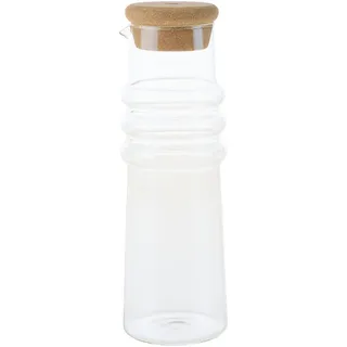 Leonardo Karaffe, Klar, Glas, Naturmaterialien, 1 L, 8.9x27.2x8.9 cm, Ausgießer, Deckel, Kaffee & Tee, Kannen, Karaffen