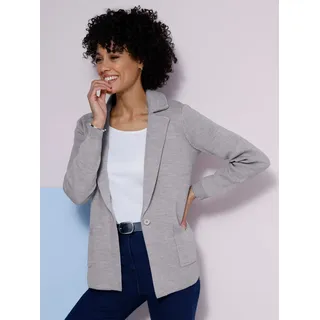 Sieh an! Strickjacke Strickblazer grau 54