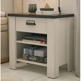 furn.design Nachtschrank Stove 60 x 61 x 39 cm Weiß