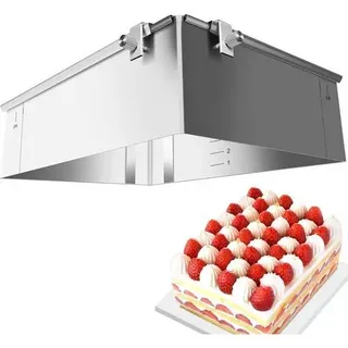 Backrahmen 8 cm verstellbar Edelstahl quadratische Kuchenform SEO