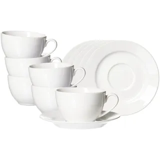 Ritzenhoff & Breker Volos Kaffeetasse mit Untertasse 0,22 l Weiß 12 St.