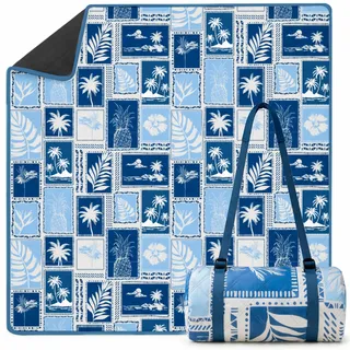 Twinzee Picknickdecke 200x200 cm Wasserdicht Stranddecke Holiday | Waschbare Outdoor-Decke · Gepolstert und weich · Kompakt faltbar · Leicht zu transportieren · Ideal für Strand & Camping