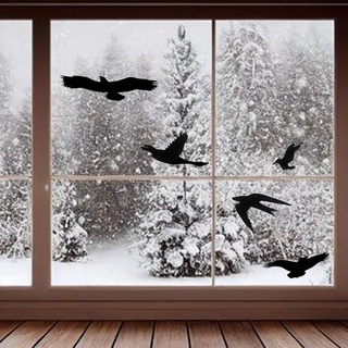 FMJI Fenster-Aufkleber für Glastüren, zum Schutz vor Vögeln, Schwarz