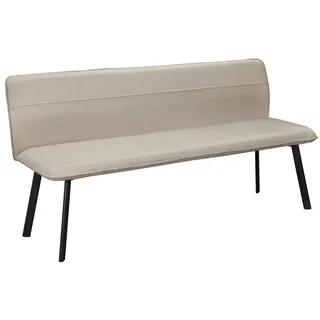 loft24 Essbank Swift - Esszimmerbank Bank Küchenbank Sitzbank Polsterbank (1-St), gepolstert, Metallbeine, modernes Design, Breite 160 cm weiß