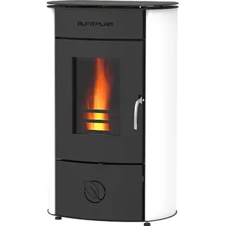 Kaminofen Alfa Plam Gala 8 kW Energieklasse A Weiß ECO Design NEU BimSchV Stufe