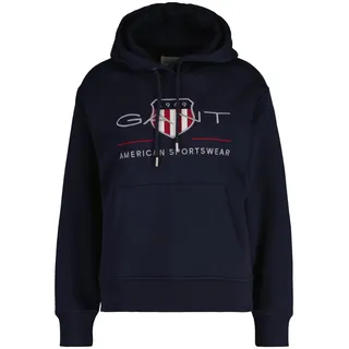 Gant Damen Archive Shield Hoodie Kapuzenpullover, Evening Blue, 38 - M