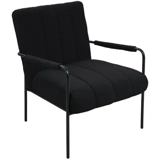 Svita Loungesessel KYLE Bouclé 70 x 80 x 75 cm Schwarz