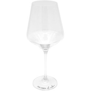 Eulenschnitt Weinglas - Das Leben ist schön - transparent/schwarz - 490 ml - Höhe 24 cm - Ø 10 cm