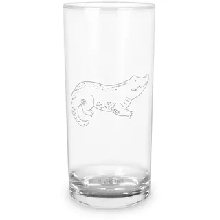 Mr. & Mrs. Panda Glas 400 ml Krokodil - Transparent - Geschenk, Urlaub, beste Freundin, ver, Premium Glas, Exklusive Gravur