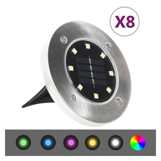 vidaXL Außen-Wandleuchte Solar-Bodenleuchten 8 Stk. LED RGB-Lichtfarbe